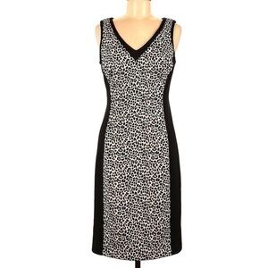 WHBM Leopard Print Black Sheath Dress